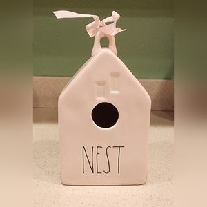 Rae Dunn ceramic "NEST" Pink Birdhouse
